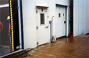 Dock Seal and Dock Leveler Showing Personnel Door for Ice Cream Distribution Center in Panama