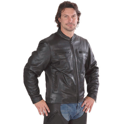 Mens Soft Milled Leather Scooter Jacket, 0139.GO