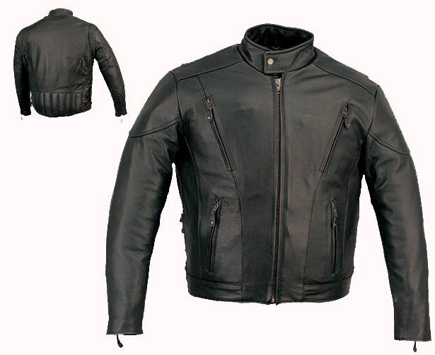 Men's Vented Premium Leather Scooter Jacket, 0206.00