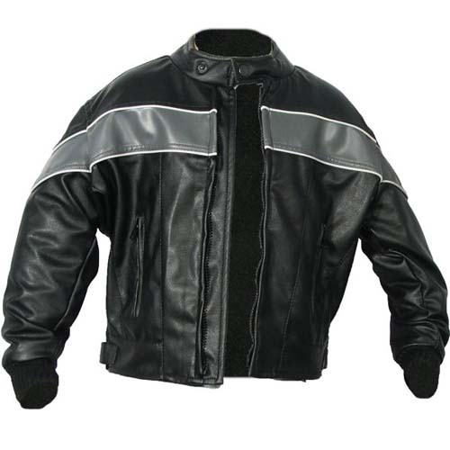 Childrens Leather-Look, Euro-Collar Motorcycle Jacket, KJ2334