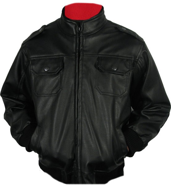 Childrens Leather-Look, Euro-Collar Motorcycle Jacket, KJ2335