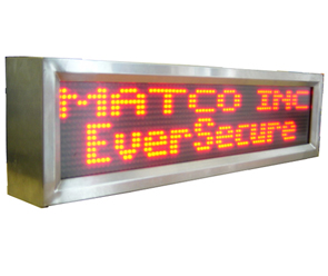 Outdoor High Intensity 2-Line Red  LED Moving Message Sign. 27\"(L) x 7 7/8\"(H) x 3 1/4\"(D)<li>Price: Call in