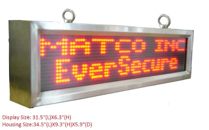Outdoor High Intensity 2-Line Multi-Color  LED Moving Message Sign. 34.5" (L) X 9.3"(H) X  5.9"(D)  <li>Price: Call in